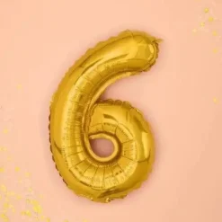 Ballon Anniversaire Chiffre 6 Or 35cm