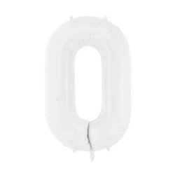 Ballon anniversaire chiffre 0 Blanc 86 cm