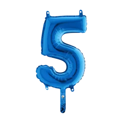 Ballon anniversaire chiffre 5 Bleu 36cm
