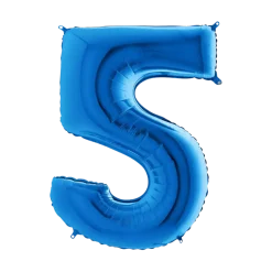 Ballon anniversaire chiffre 5 Bleu 102cm