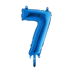Ballon anniversaire chiffre 7 Bleu 36cm