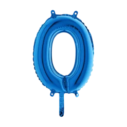 Ballon anniversaire chiffre 0 Bleu 36cm