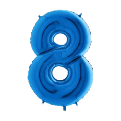 Ballon anniversaire chiffre 8 Bleu 102cm