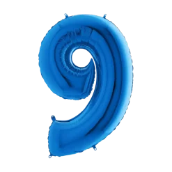 Ballon anniversaire chiffre 9 Bleu 102cm