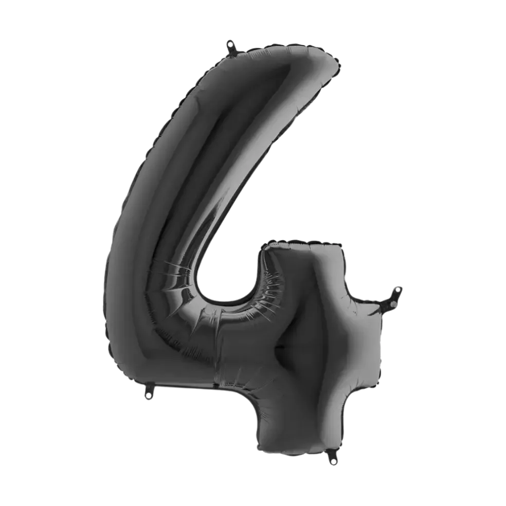 Ballon anniversaire chiffre 4 Noir 102cm