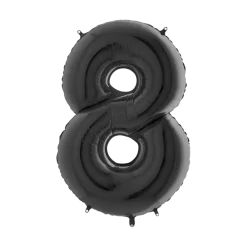 Ballon anniversaire chiffre 8 Noir 102cm