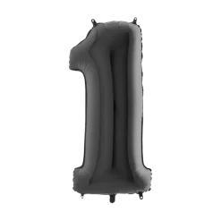 Ballon Anniversaire Chiffre 1 Noir 102cm