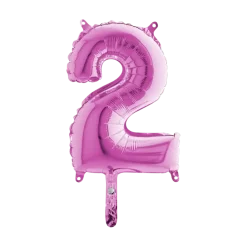 Ballon anniversaire chiffre 2 Rose 36cm