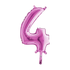 Ballon anniversaire chiffre 4 Rose 36cm