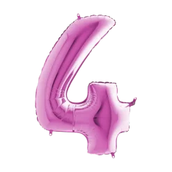 Ballon anniversaire chiffre 4 Rose 102cm