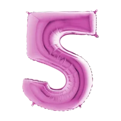 Ballon anniversaire chiffre 5 Rose 102cm