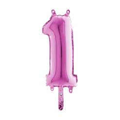 Ballon Anniversaire Chiffre 1 Rose 36cm