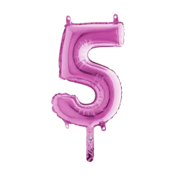 Ballon anniversaire chiffre 5 Rose 36cm