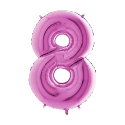 Ballon anniversaire chiffre 8 Rose 102cm