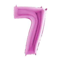 Ballon anniversaire chiffre 7 Rose 102cm