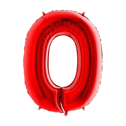 Ballon anniversaire chiffre 0 Rouge 102cm