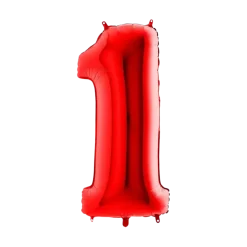 Ballon Anniversaire Chiffre 1 Rouge 102cm