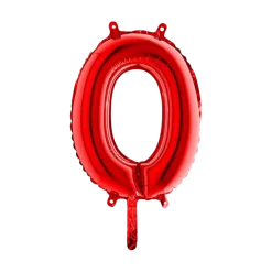 Ballon anniversaire chiffre 0 Rouge 36cm
