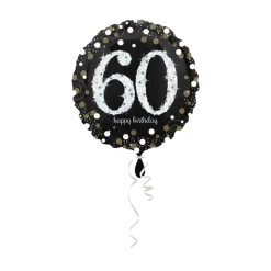 Ballon Anniversaire rond 60 ans argent