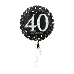 Ballon Anniversaire rond 40 ans argent