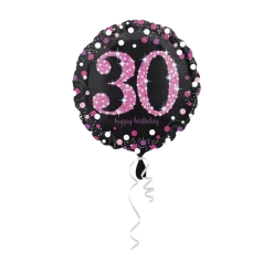 Ballon Anniversaire rond 30 ans rose