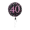 Ballon Anniversaire rond 40 ans rose