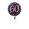 Ballon Anniversaire rond 60 ans rose