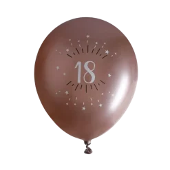 Ballon 18 ans Or Rose ø 30cm (lot de 6)