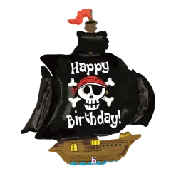 Ballon Bateau Pirate Happy Birthday 117cm