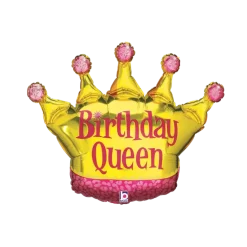 Ballon Birthday Queen forme couronne 91cm