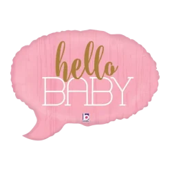 Ballon bulle rose "Hello Baby" 61cm