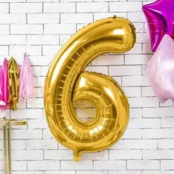 Ballon chiffre 6 Or (gold) 86cm