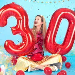 Ballon Chiffre 4 Rouge 86 cm – Ballon Aluminium Anniversaire