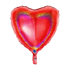 Ballon Coeur Holographique Rouge 46cm