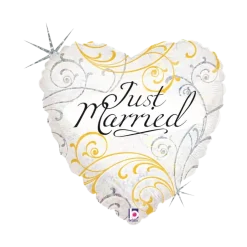 Ballon Coeur Just Married 45cm