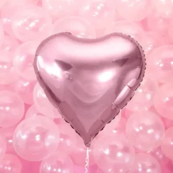 Ballon Coeur rose métallique 61cm