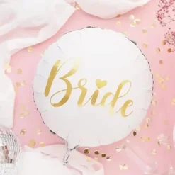 Ballon en Aluminium - Bride Blanc - 45cm