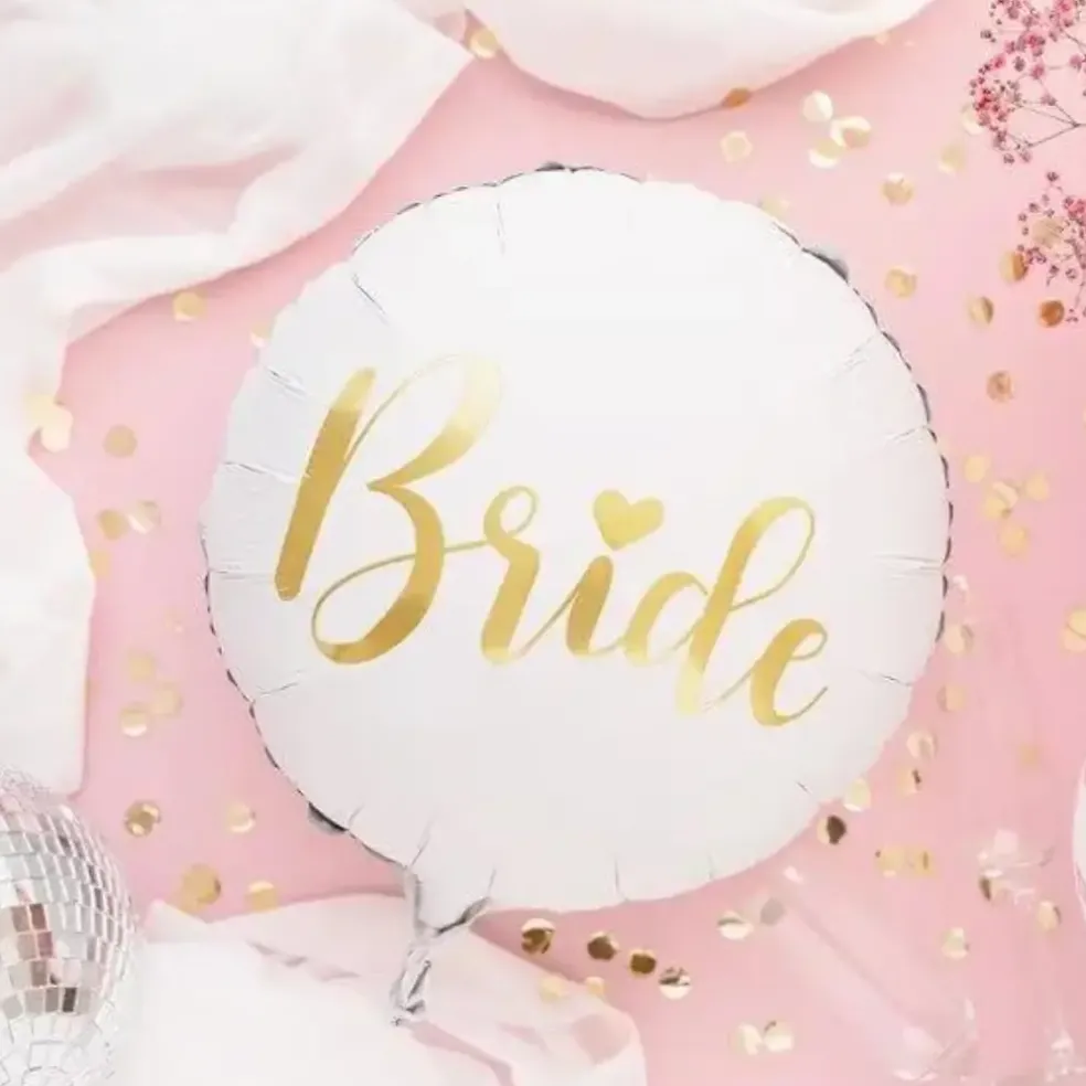 Ballon en Aluminium - Bride Blanc - 45cm