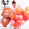 Ballon en Aluminium - Lèvres Rouges "Kiss Me" - 86.5x65 cm