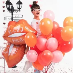Ballon en Aluminium - Lèvres Rouges "Kiss Me" - 86.5x65 cm