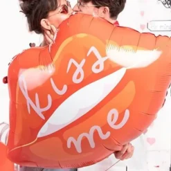 Ballon en Aluminium - Lèvres Rouges "Kiss Me" - 86.5x65 cm