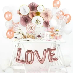 Ballon en Aluminium or rose LOVE