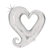 Ballon Hélium Chaine de Coeur Argent 94cm