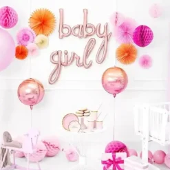 Ballon Métallique Baby Or Rose 73x75cm