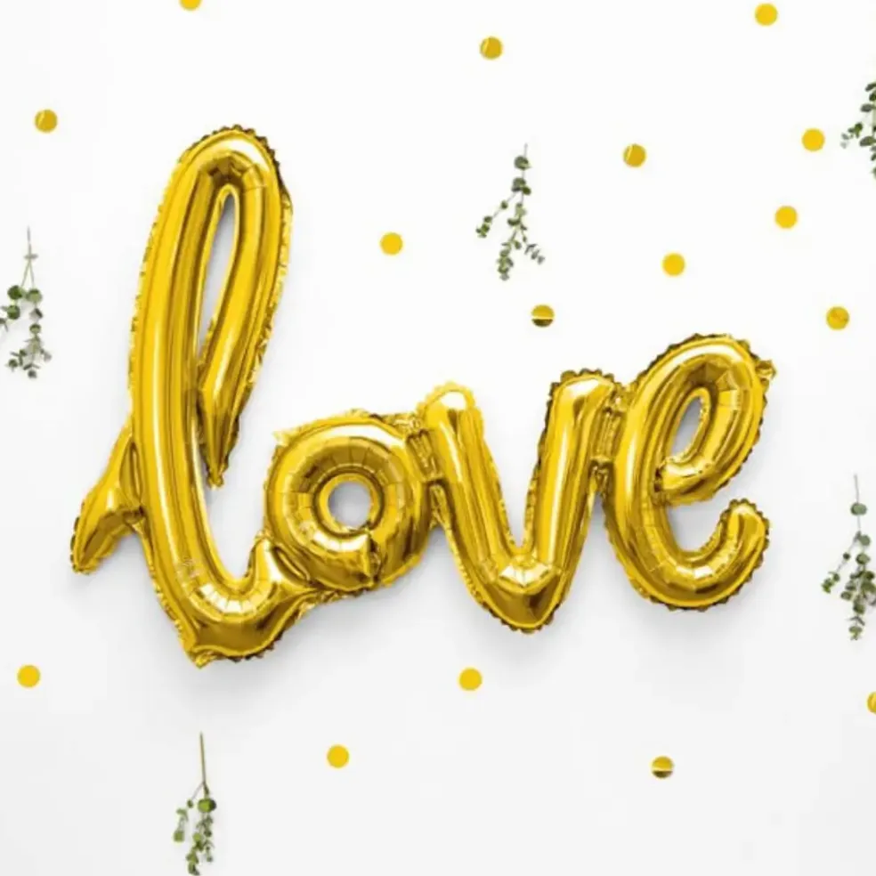 Ballon Métallique Love Or 73x59cm