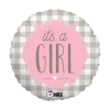 Ballon Plaid "It's a Girl" ø45cm
