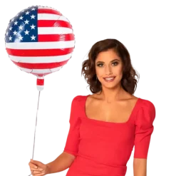 Ballon Rond Aluminium Drapeau des Etats-Unis