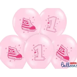 Ballons Sneaker & Numero 1 Roses (Lot de 6 )
