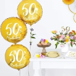 Ballon 50th Birthday Or ø45cm