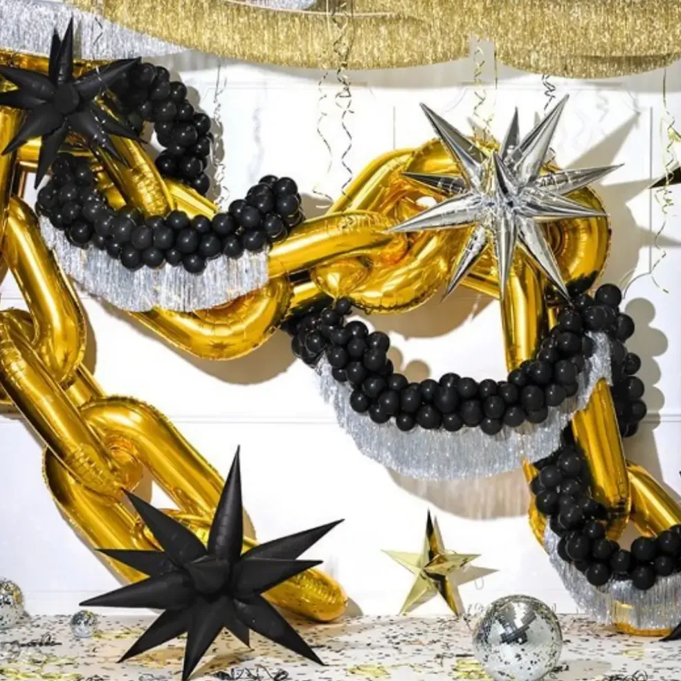 Ballon Étoile 3D - Mylar - Noir - 70cm